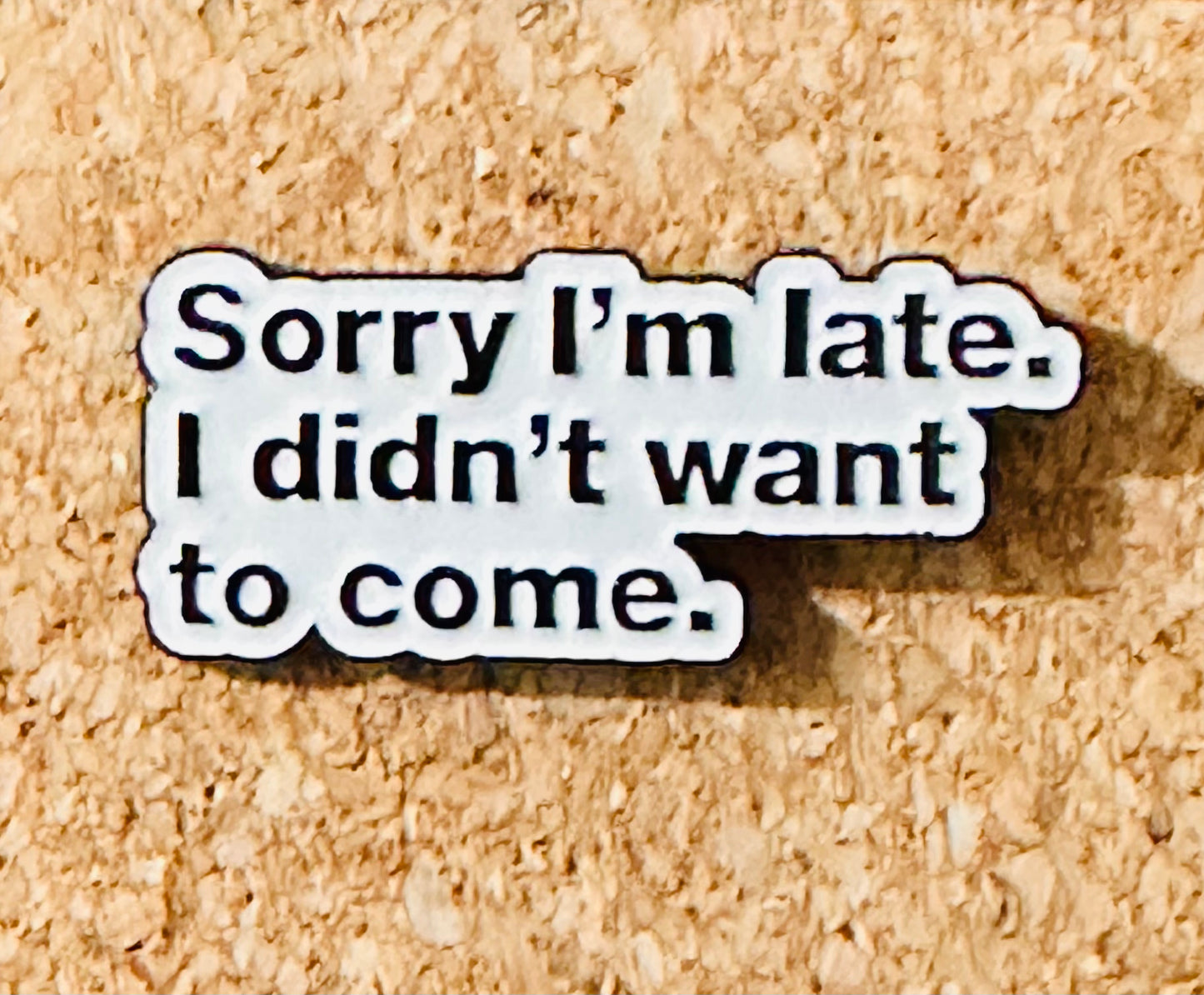 Sorry I'm Late Pin