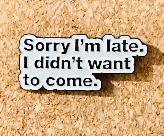 Sorry I'm Late Pin