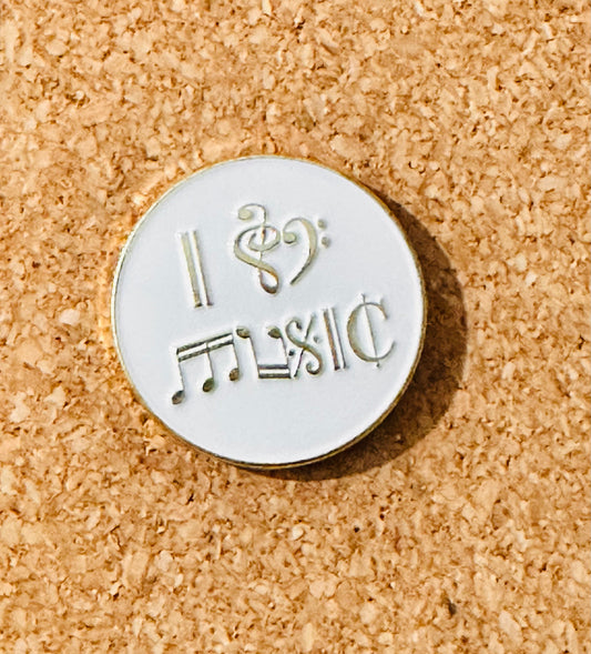 I Love Music Pin